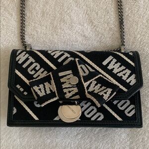 Jimmy Choo Black and White Graphic Crossbody Bag